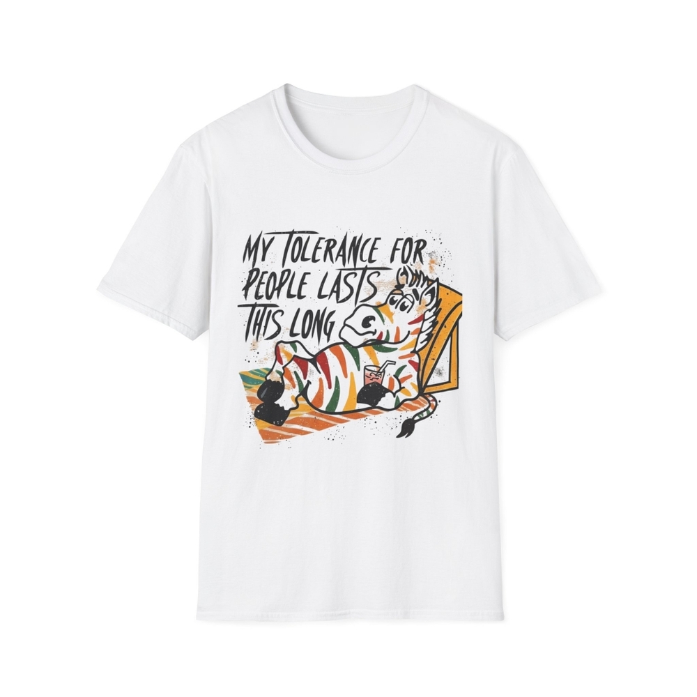 Women's White Graphic Tee - Relaxed Zebra Print